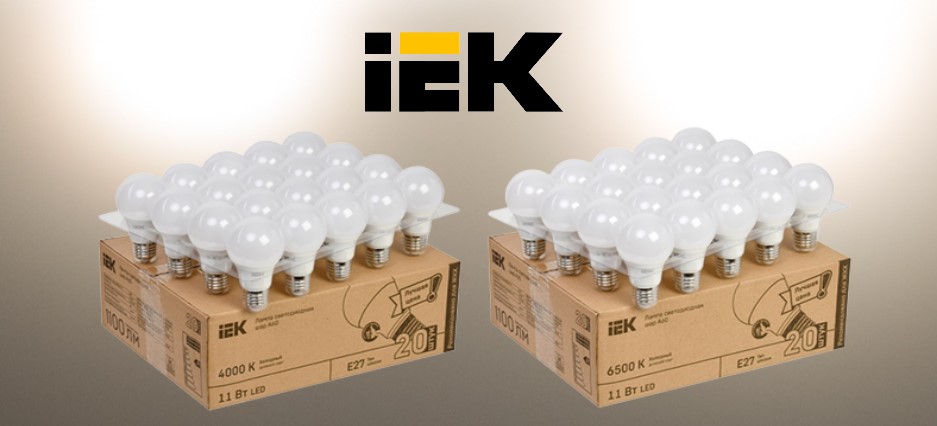 Светодиодные лампы с популярным цоколем E27 от IEK в ЖКХ-упаковках по 20 шт