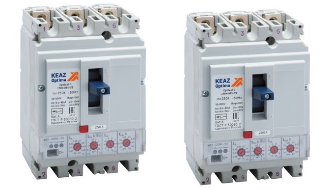 Автоматические выключатели OptiMat D250 с термомагнитным регулируемым расцепителем от КЭАЗ